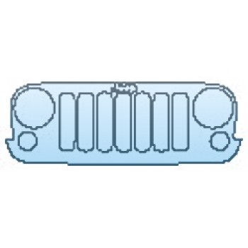 PAINT PROTECTION KIT - 2017 JEEP WRANGLER UNLIMITED SMOKY MOUNTAIN GRILLE WITH EMBLEM - PRECUT PPF CLEAR BRA WRAP