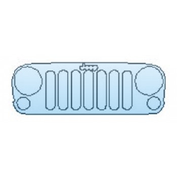 PAINT PROTECTION KIT - 2017 JEEP WRANGLER UNLIMITED SPORT GRILLE WITH EMBLEM - PRECUT PPF CLEAR BRA WRAP