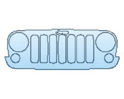 PAINT PROTECTION KIT - 2017 JEEP WRANGLER UNLIMITED WINTER GRILLE WITH EMBLEM - PRECUT PPF CLEAR BRA WRAP