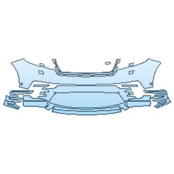 PRECUT PPF KIT - 2018 LAND ROVER RANGE ROVER VELAR FIRST EDITION BUMPER WITH WASHERS AND SENSORS (WRAPPED EDGES) PRECUT PPF CLEAR BRA WRAP