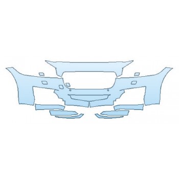 PAINT PROTECTION KIT - 2019 JAGUAR XF BASE BUMPER WITH WASHER AND SENSORS (8 PIECE) - PRECUT PPF CLEAR BRA WRAP