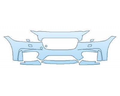 PAINT PROTECTION KIT - 2019 JAGUAR XF S BUMPER WITH WASHERS (7 PIECE) - PRECUT PPF CLEAR BRA WRAP