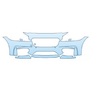 PAINT PROTECTION KIT - 2019 JAGUAR XF S BUMPER WITH SENSORS (7 PIECE) - PRECUT PPF CLEAR BRA WRAP