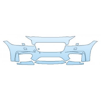 PAINT PROTECTION KIT - 2019 JAGUAR XF S BUMPER WITH WASHER AND SENSORS (7 PIECE) - PRECUT PPF CLEAR BRA WRAP