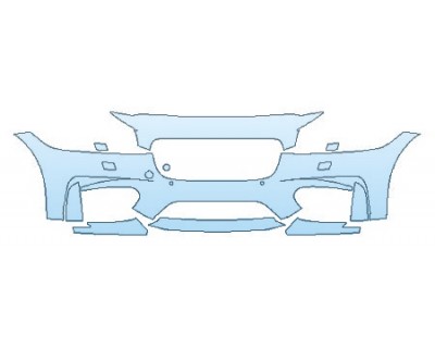 PAINT PROTECTION KIT - 2019 JAGUAR XF S BUMPER WITH WASHER AND SENSORS (7 PIECE) - PRECUT PPF CLEAR BRA WRAP