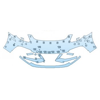 PRECUT PPF KIT - 2018 PORSCHE PANAMERA TURBO BUMPER WITH WASHERS AND SENSORS PRECUT PPF CLEAR BRA WRAP