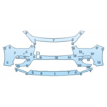 PAINT PROTECTION KIT - 2020 INFINITI Q50 2.0T LUXE BUMPER (OPTION 2) - PRECUT PPF CLEAR BRA WRAP
