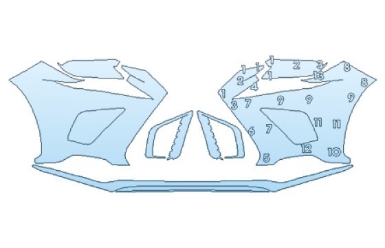 PRECUT PPF KIT - 2018 LEXUS NX 300 F-SPORT BUMPER PRECUT PPF CLEAR BRA WRAP