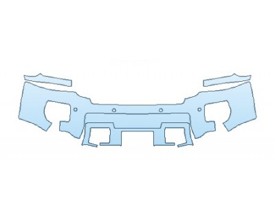 PAINT PROTECTION KIT - 2019 GMC SIERRA 3500HD SLT BUMPER WITH SENSORS - PRECUT PPF CLEAR BRA WRAP