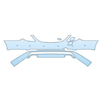 PRECUT PPF KIT - 2018 MERCEDES S-CLASS SEDAN S560 BASE REAR BUMPER WITH SENSORS AND LARGE TOW HOOK PRECUT PPF CLEAR BRA WRAP