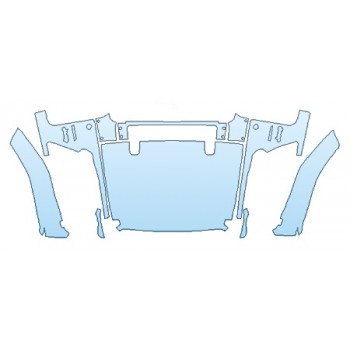 PAINT PROTECTION KIT - 2020 JEEP WRANGLER JL UNLIMITED SAHARA FULL HOOD WITH HINGES (WRAPPED EDGES) FENDERS WITHOUT SIDE STEPS - PRECUT PPF CLEAR BRA WRAP