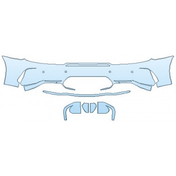 PRECUT PPF KIT - 2018 MERCEDES AMG GT C COUPE FULL REAR BUMPER (WRAPPED EDGES) PRECUT PPF CLEAR BRA WRAP