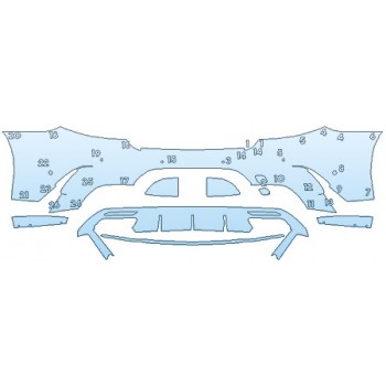 PRECUT PPF KIT - 2018 MERCEDES S-CLASS COUPE S63 AMG FULL REAR BUMPER PRECUT PPF CLEAR BRA WRAP