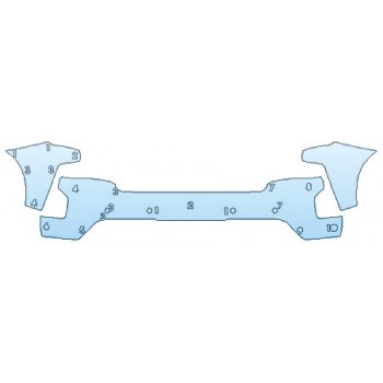 PAINT PROTECTION KIT - 2019 CHEVROLET SILVERADO 1500 HIGH COUNTRY BUMPER WITH SENSORS - PRECUT PPF CLEAR BRA WRAP