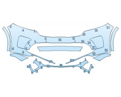 PAINT PROTECTION KIT - 2020 KIA SORENTO SXL BUMPER (7 PIECE) - PRECUT PPF CLEAR BRA WRAP