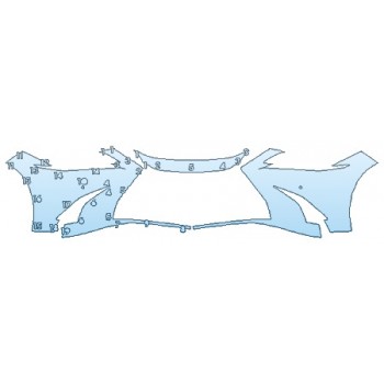 PAINT PROTECTION KIT - 2019 LEXUS ES 300H BASE BUMPER WITH SENSORS - PRECUT PPF CLEAR BRA WRAP