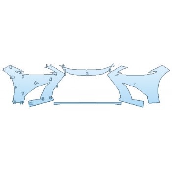 PAINT PROTECTION KIT - 2019 LEXUS ES 350 F-SPORT BUMPER WITH SENSORS - PRECUT PPF CLEAR BRA WRAP