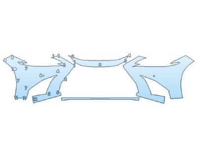PAINT PROTECTION KIT - 2019 LEXUS ES 350 F-SPORT BUMPER WITH SENSORS - PRECUT PPF CLEAR BRA WRAP