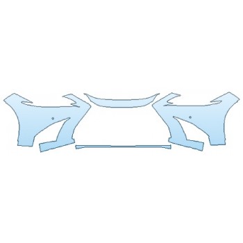 PAINT PROTECTION KIT - 2019 LEXUS ES 350 F-SPORT BUMPER WITH SENSORS (WRAPPED EDGES) - PRECUT PPF CLEAR BRA WRAP