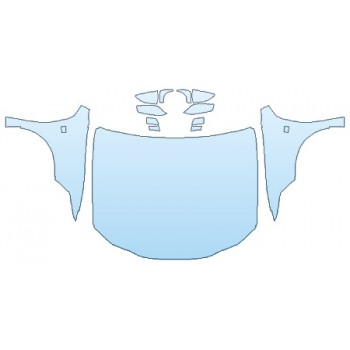 PAINT PROTECTION KIT - 2019 LEXUS ES 350 LUXURY FULL HOOD (WRAPPED EDGES) FENDERS MIRRORS - PRECUT PPF CLEAR BRA WRAP