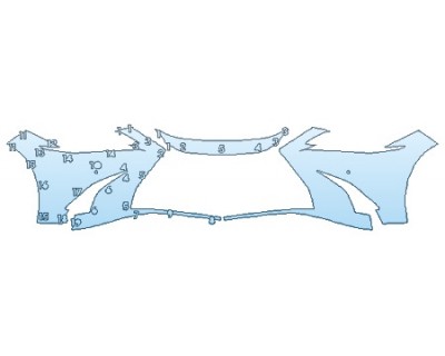 PAINT PROTECTION KIT - 2019 LEXUS ES 350 ULTRA LUXURY BUMPER WITH SENSORS - PRECUT PPF CLEAR BRA WRAP