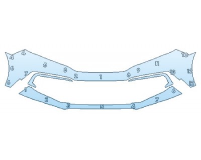PAINT PROTECTION KIT - 2019 HONDA CIVIC_COUPE LX BUMPER (2 PIECE) - PRECUT PPF CLEAR BRA WRAP