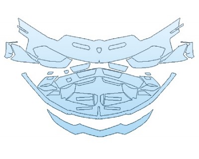 PAINT PROTECTION KIT - 2020 LAMBORGHINI AVENTADOR SVJ BUMPER (WRAPPED EDGES) - PRECUT PPF CLEAR BRA WRAP
