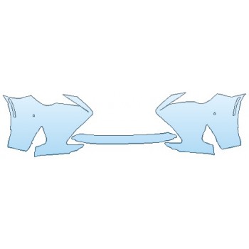 PAINT PROTECTION KIT - 2019 LEXUS RC_300 F-SPORT BUMPER (WRAPPED EDGES) - PRECUT PPF CLEAR BRA WRAP