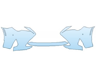 PAINT PROTECTION KIT - 2019 LEXUS RC_300 F-SPORT BUMPER (WRAPPED EDGES) - PRECUT PPF CLEAR BRA WRAP