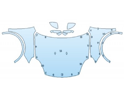 PAINT PROTECTION KIT - 2020 PORSCHE CAYENNE TURBO FULL HOOD FENDERS MIRRORS - PRECUT PPF CLEAR BRA WRAP