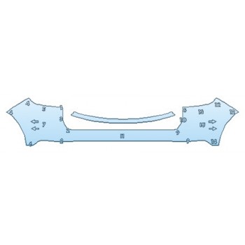 PAINT PROTECTION KIT - 2020 PORSCHE CAYENNE TURBO BUMPER WITH TOW HOOK - PRECUT PPF CLEAR BRA WRAP