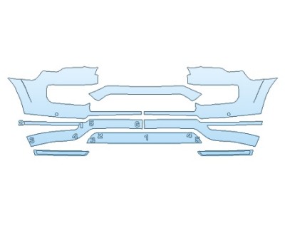 PAINT PROTECTION KIT - 2019 TOYOTA 4RUNNER LIMITED_NIGHTSHADE BUMPER WITH SENSORS (2 PIECE) - PRECUT PPF CLEAR BRA WRAP