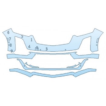 PAINT PROTECTION KIT - 2020 CADILLAC XT6 LUXURY PREMIUM BUMPER WITH SENSORS - INVISIBLEMASK - 3M PAINT PROTECTION