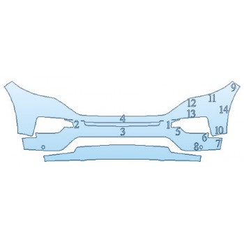 Precut PPF Kit – Clear Bra Paint Protection Film PAINT PROTECTION KIT - 2020 FORD EXPLORER ST BUMPER WITH SENSORS - INVISIBLEMASK - 3M PAINT PROTECTION