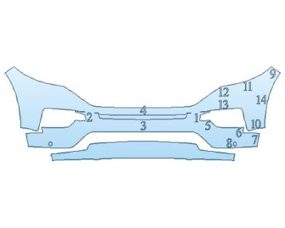 PAINT PROTECTION KIT - 2020 FORD EXPLORER ST BUMPER WITH SENSORS - INVISIBLEMASK - 3M PAINT PROTECTION
