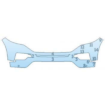 PAINT PROTECTION KIT - 2020 FORD EXPLORER XLT BUMPER WITH SENSORS - INVISIBLEMASK - 3M PAINT PROTECTION