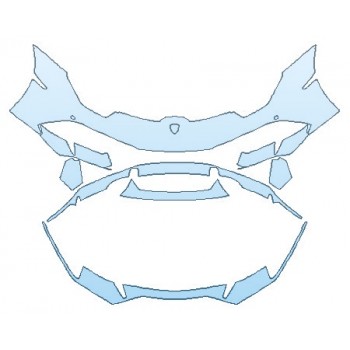 PAINT PROTECTION KIT - 2020 LAMBORGHINI HURACAN EVO BUMPER (WRAPPED EDGES) - INVISIBLEMASK - 3M PAINT PROTECTION