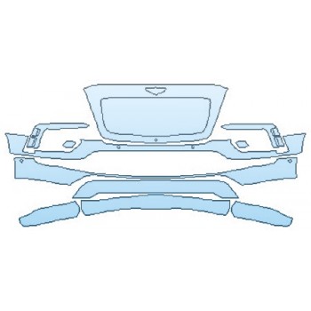 PAINT PROTECTION KIT - 2019 BENTLEY BENTAYGA BASE OEM ADDON BUMPER WITH SENSORS - PRECUT PPF CLEAR BRA WRAP