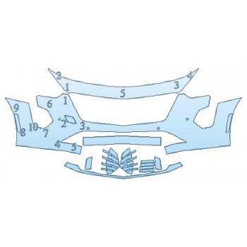PAINT PROTECTION KIT - 2020 CADILLAC CT6 LUXURY BUMPER WITH SENSORS - PRECUT PPF CLEAR BRA WRAP