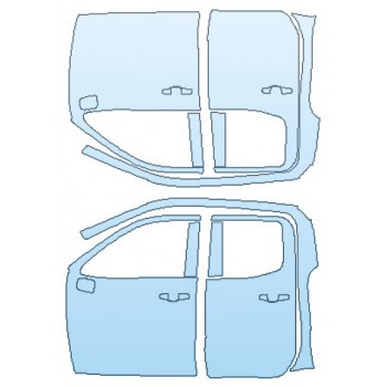 PAINT PROTECTION KIT - 2019 CHEVROLET SILVERADO 1500 CUSTOM FULL DOORS (DOUBLE CAB WRAPPED EDGES) - PRECUT PPF CLEAR BRA WRAP