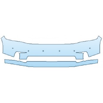 PAINT PROTECTION KIT - 2020 DODGE RAM 1500 CLASSIC EXPRESS BUMPER WITH SENSORS (2 PIECE) - PRECUT PPF CLEAR BRA WRAP