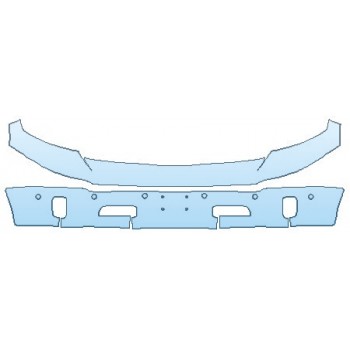 PAINT PROTECTION KIT - 2019 DODGE RAM 1500 CLASSIC LONE STAR BUMPER WITH SENSORS - PRECUT PPF CLEAR BRA WRAP