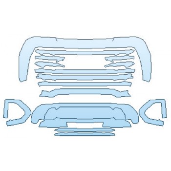 PAINT PROTECTION KIT - 2019 GMC SIERRA 1500 AT4 GRILLE - PRECUT PPF CLEAR BRA WRAP