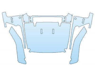 PRECUT PPF: 2019 JEEP WRANGLER UNLIMITED SPORT FULL HOOD (WRAPPED EDGES) FENDERS MIRRORS