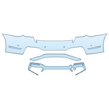 PAINT PROTECTION KIT - 2020 BMW 7 SERIES 740I M-SPORT FULL REAR BUMPER (WRAPPED EDGES) - INVISIBLEMASK - 3M PAINT PROTECTION