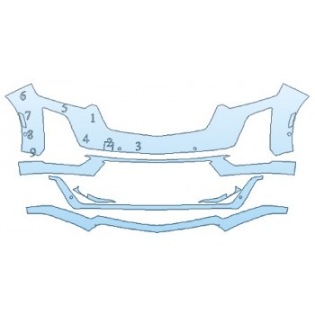PAINT PROTECTION KIT - 2020 CADILLAC XT6 LUXURY PREMIUM BUMPER WITH SENSORS - INVISIBLEMASK - 3M PAINT PROTECTION