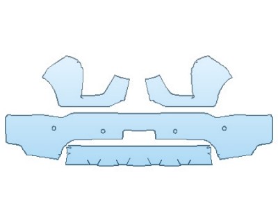 PAINT PROTECTION KIT - 2020 CHEVROLET SILVERADO 2500 HD CUSTOM BUMPER (LICENSE PLATE WRAPPED EDGES) - INVISIBLEMASK - 3M PAINT PROTECTION