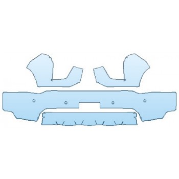 PAINT PROTECTION KIT - 2020 CHEVROLET SILVERADO 2500 HD Z71 BUMPER (LICENSE PLATE WRAPPED EDGES) - INVISIBLEMASK - 3M PAINT PROTECTION