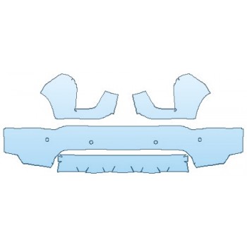 PAINT PROTECTION KIT - 2020 CHEVROLET SILVERADO 3500 HD CUSTOM BUMPER (WRAPPED EDGES) - INVISIBLEMASK - 3M PAINT PROTECTION