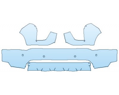 PAINT PROTECTION KIT - 2020 CHEVROLET SILVERADO 3500 HD CUSTOM BUMPER (WRAPPED EDGES) - INVISIBLEMASK - 3M PAINT PROTECTION